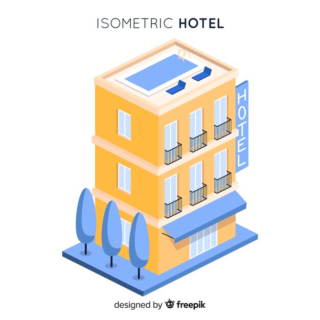 Edificio de hotel isométrico