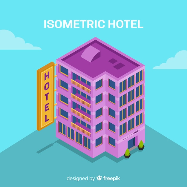 Edificio de hotel isométrico