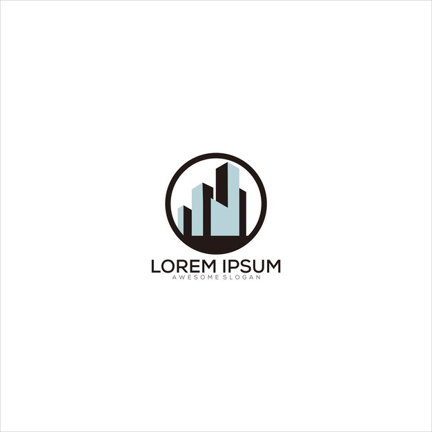 edificio logotipo degradado colorido bienes raíces