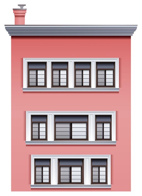 Un edificio rosa alto