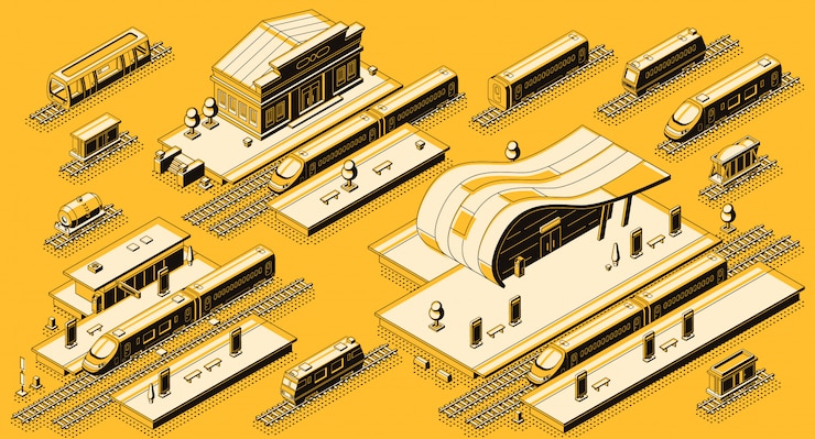 Vector gratuito edificios de la estación de tren