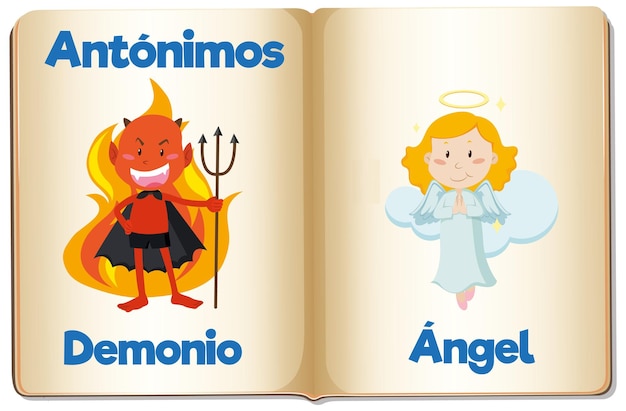 Educación antónimos demonio y ángel en español