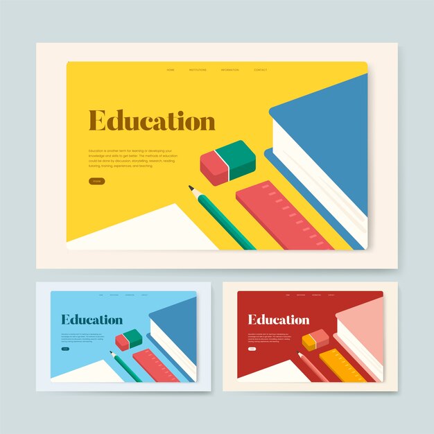 Educación y aprendizaje del sitio web informativo gráfico
