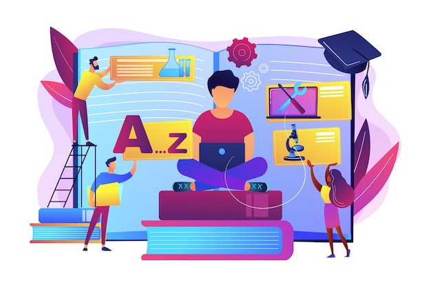 Educación centrada en el estudiante, adquisición de conocimientos, graduación a distancia. Aprendizaje del tamaño de un bocado, aprender a su propio ritmo, concepto de proceso de aprendizaje flexible.