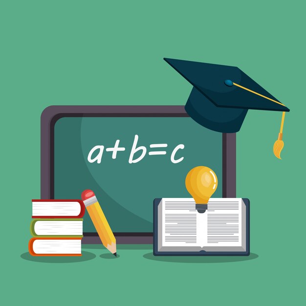 educación fácil aprendizaje set iconos