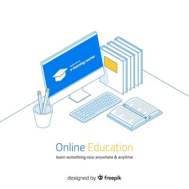 Vector gratuito educación online