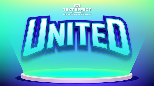 Efecf de texto de esport editable con fondo degradado