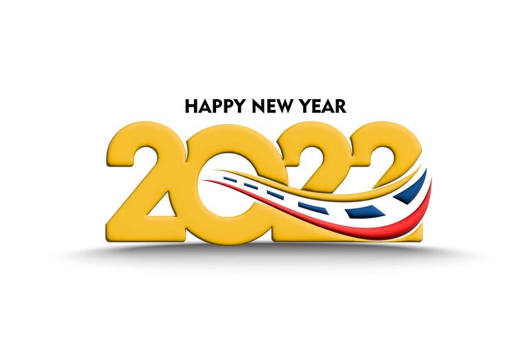 Vector gratuito efecto 3d feliz año nuevo 2022 golpeteo de diseño de tipografía de texto, ilustración vectorial.