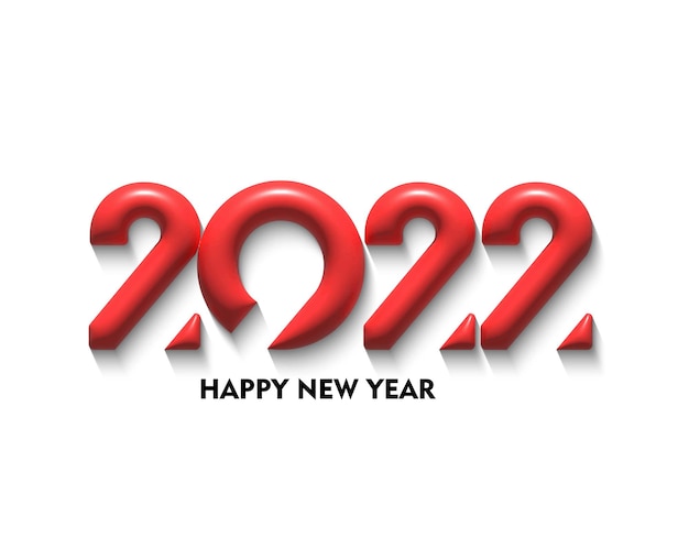 Efecto 3D Feliz año nuevo 2022 Golpeteo de diseño de tipografía de texto, ilustración vectorial.