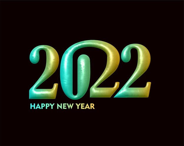 Efecto 3D Feliz año nuevo 2022 Golpeteo de diseño de tipografía de texto, ilustración vectorial.