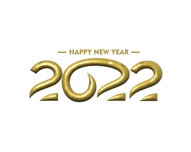 Efecto 3D Feliz año nuevo 2022 Golpeteo de diseño de tipografía de texto, ilustración vectorial.