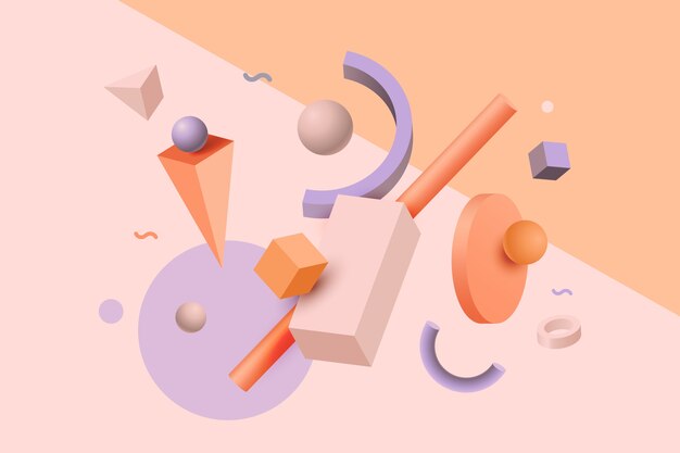 Efecto 3d de formas geométricas abstractas