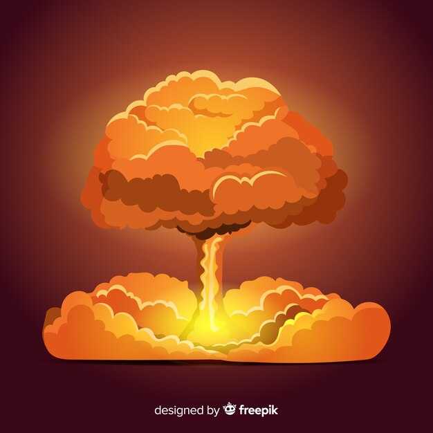 Efecto brillante de explosión nuclear