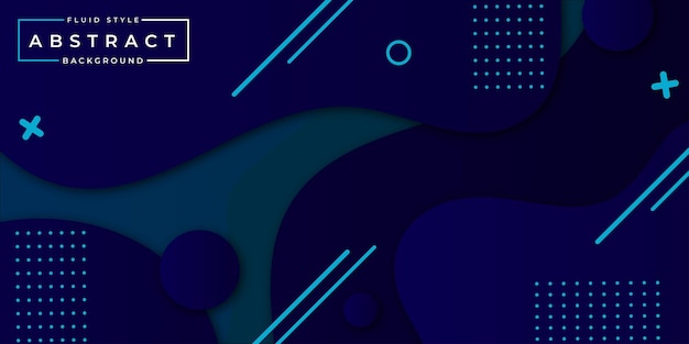 Efecto de corte de papel de Memphis Fondo de colores azul oscuro Banner de diseño multipropósito