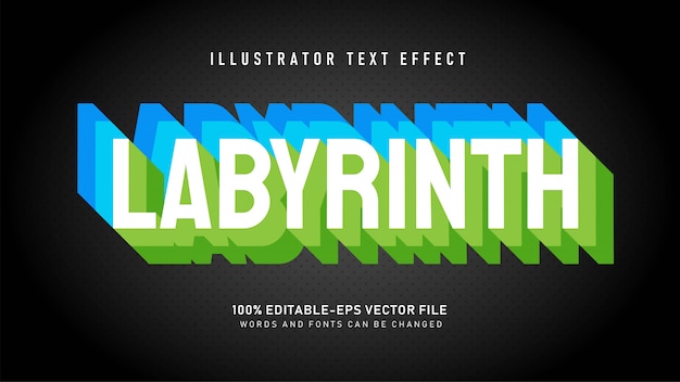 Vector gratuito efecto de estilo de texto de laberinto en capas