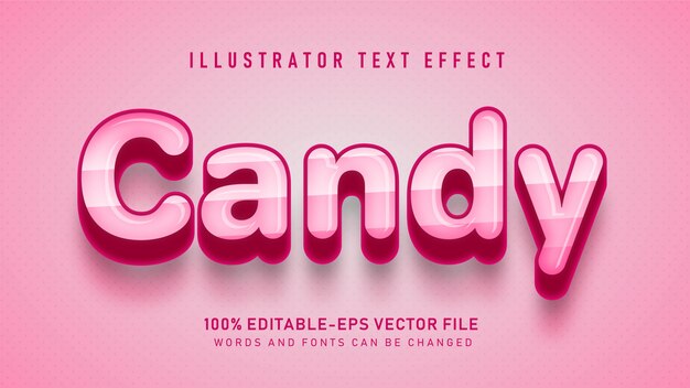 Efecto de estilo de texto Pink Candy