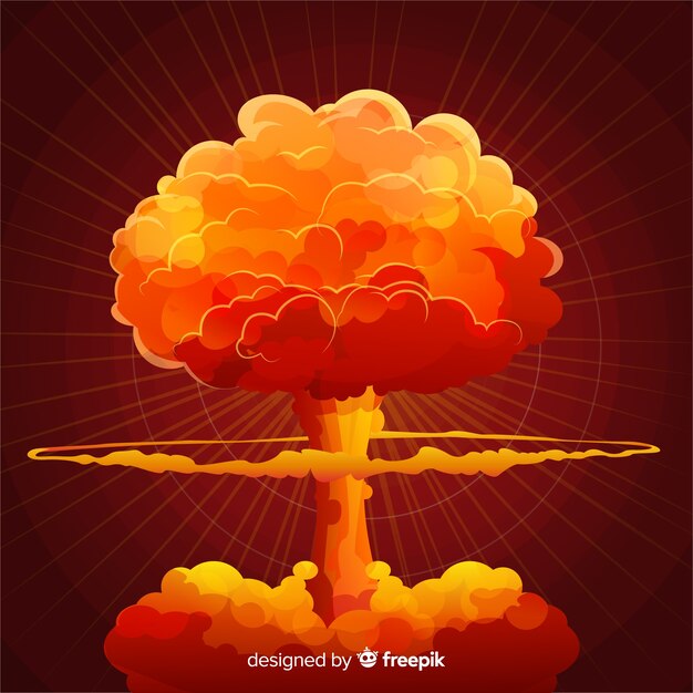 Efecto explosión nuclear diseño plano