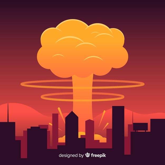 Efecto explosión nuclear diseño plano