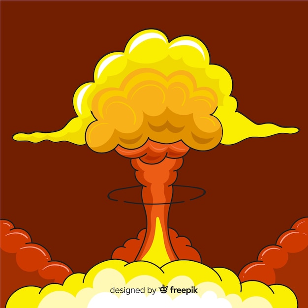 Efecto explosión nuclear estilo dibujos animados