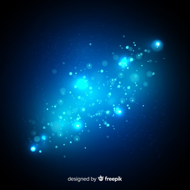 Efecto flotante de partículas azules