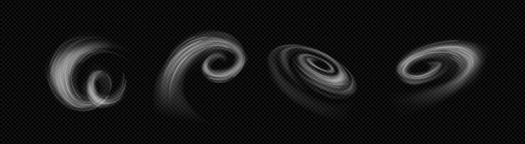 Vector gratuito efecto de flujo de aire blanco en fondo transparente