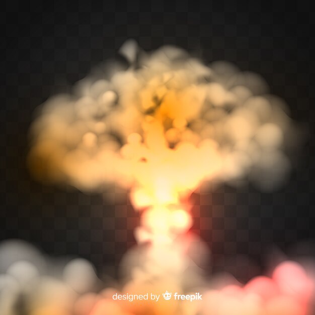 Efecto de humo de bomba nuclear realista