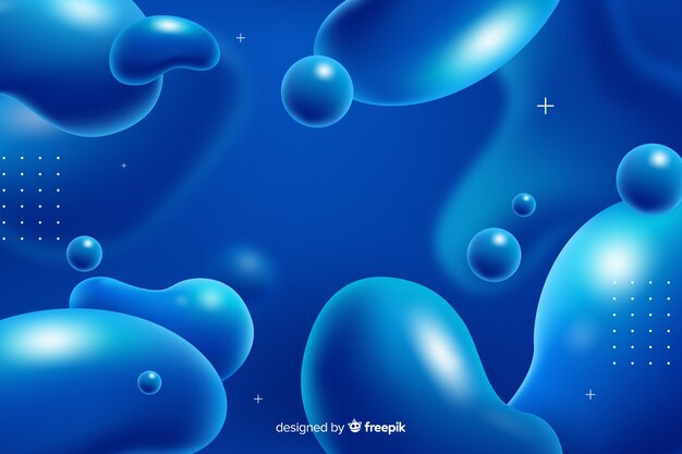 Efecto líquido realista fondo azul