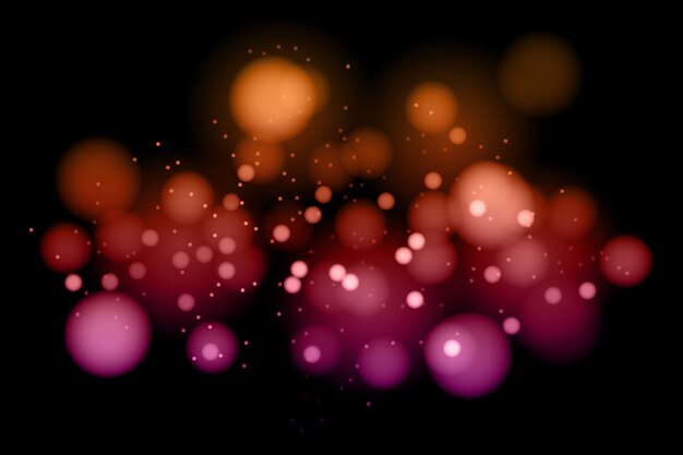 Efecto de luces bokeh en concepto de fondo oscuro
