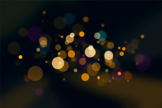 Efecto de luces Bokeh en el diseño de fondo oscuro