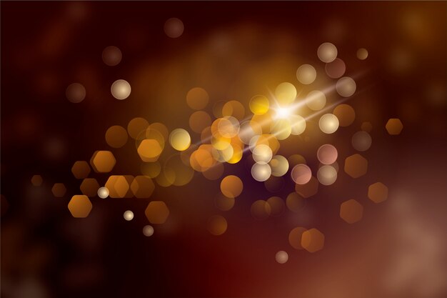 Efecto de luces bokeh en fondo oscuro