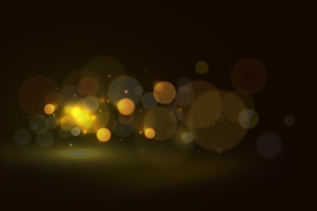 Efecto de luces bokeh en fondo oscuro