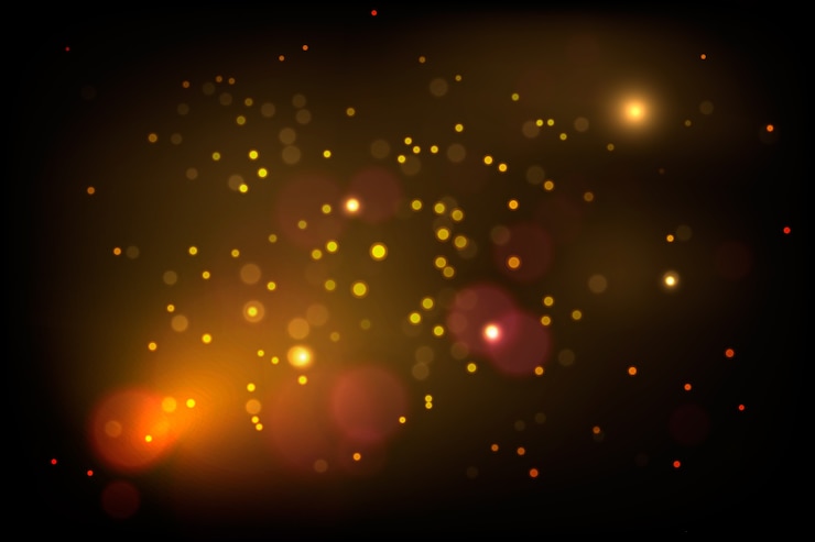 Vector gratuito efecto de luces bokeh en fondo oscuro