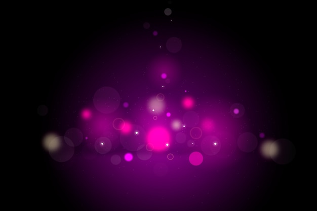 Efecto de luces bokeh en fondo oscuro