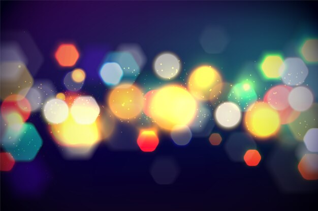 Efecto de luces brillantes sobre fondo oscuro