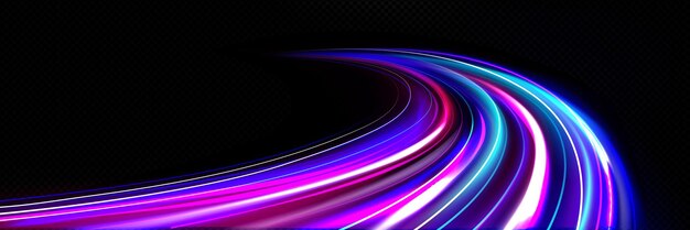 Efecto de luz de alta velocidad sobre fondo negro