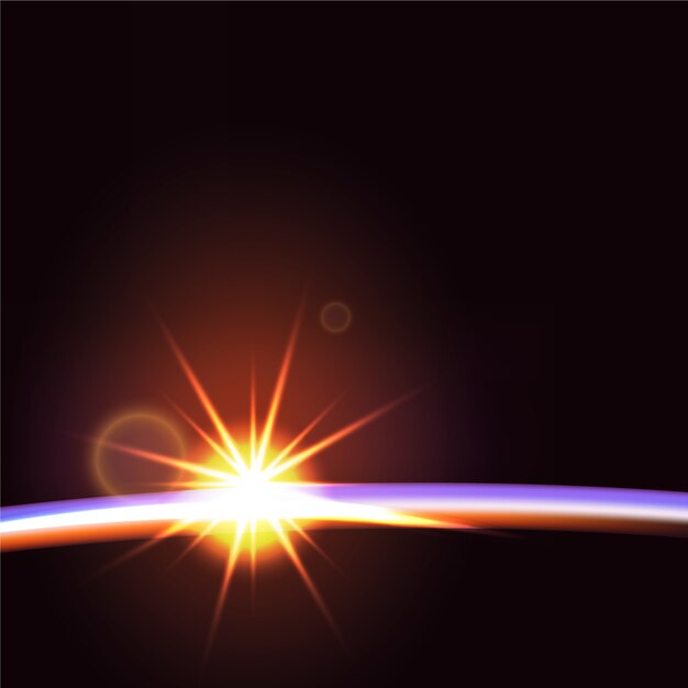 Efecto de luz del amanecer de la Tierra