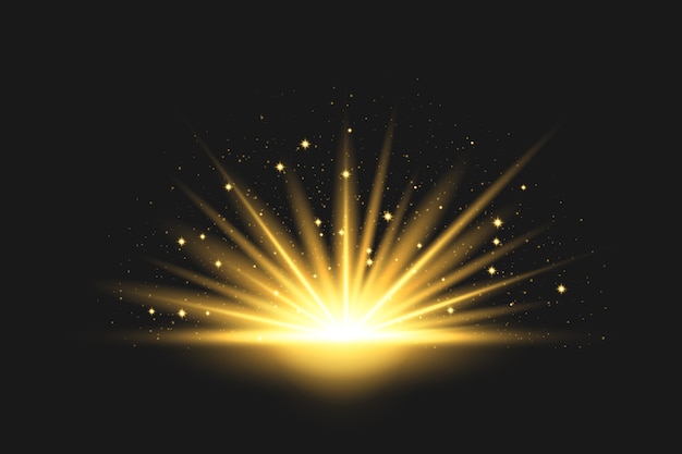Efecto de luz brillante del amanecer