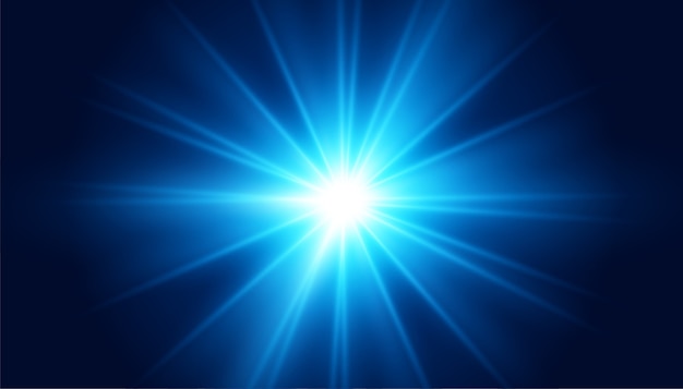 Vector gratuito efecto de luz de destello de lente azul brillante