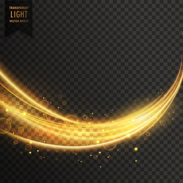 Efecto de luz dorada con chispas