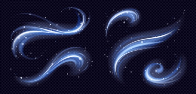 Efecto de luz de invierno frío remolino brillante línea centelleante