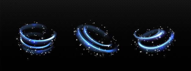 Efecto de luz de invierno frío remolino brillante línea centelleante