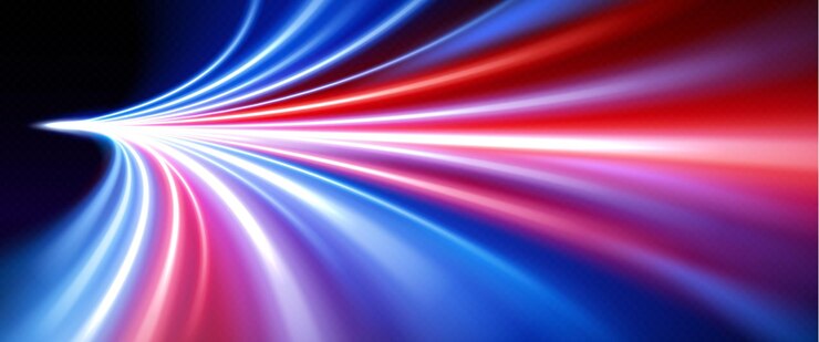 Vector gratuito efecto de luz de movimiento rápido en fondo negro