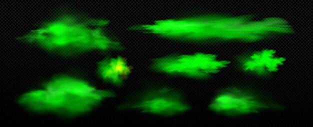 Efecto de olor establecido con formaciones de niebla verde