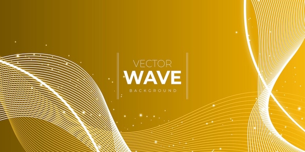 Efecto Onda Abstracta Sobre Fondo Amarillo Oro Diseño Multipropósito Banner