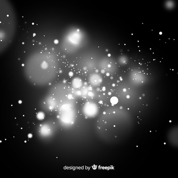 Efecto de partículas flotantes en blanco y negro