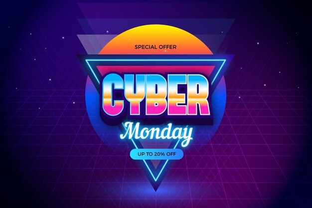 Efecto retro futurista cyber monday ochenta