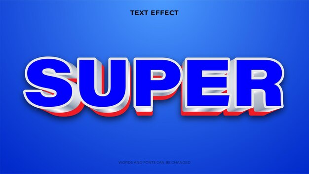 Efecto de supertexto, efecto de texto de estilo 3d editable