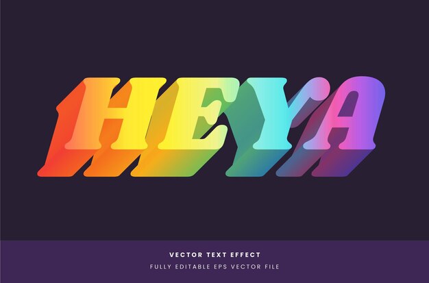 Efecto de texto 3d colorido