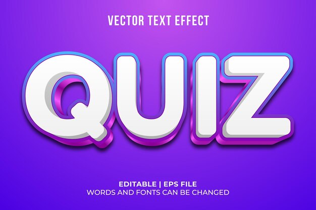 Efecto de texto 3D de cuestionario editable
