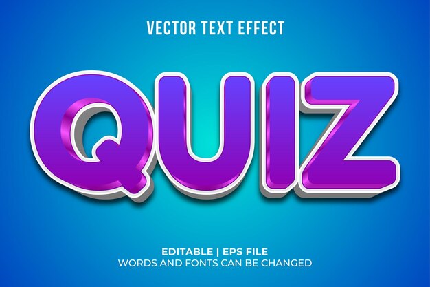 Efecto de texto 3D de cuestionario editable